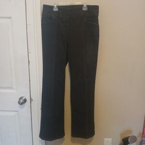 Reitmans Contrast Dark Gray High Waisted Wide Leg Jeans